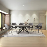 Eclipse Grey Ceramic Extending Dining Table with Marlow Faux Leather Dining Chairs - Pendle Village Furniture